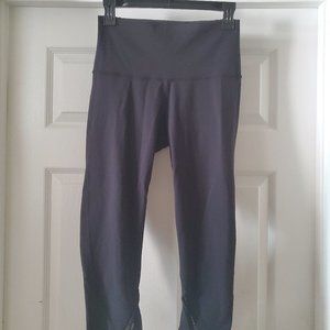 Lululemon Black Crop Pants with mesh trim